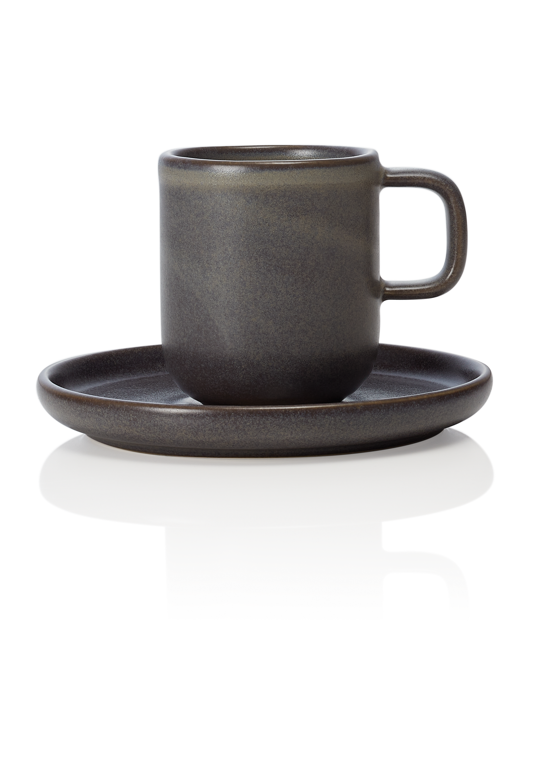 WAS Germany 6x Espresso- und Untertasse, Steinzeug, Stone Grey, Serie: ROCKZZERO, Inhalt: 90ml (452204009)
