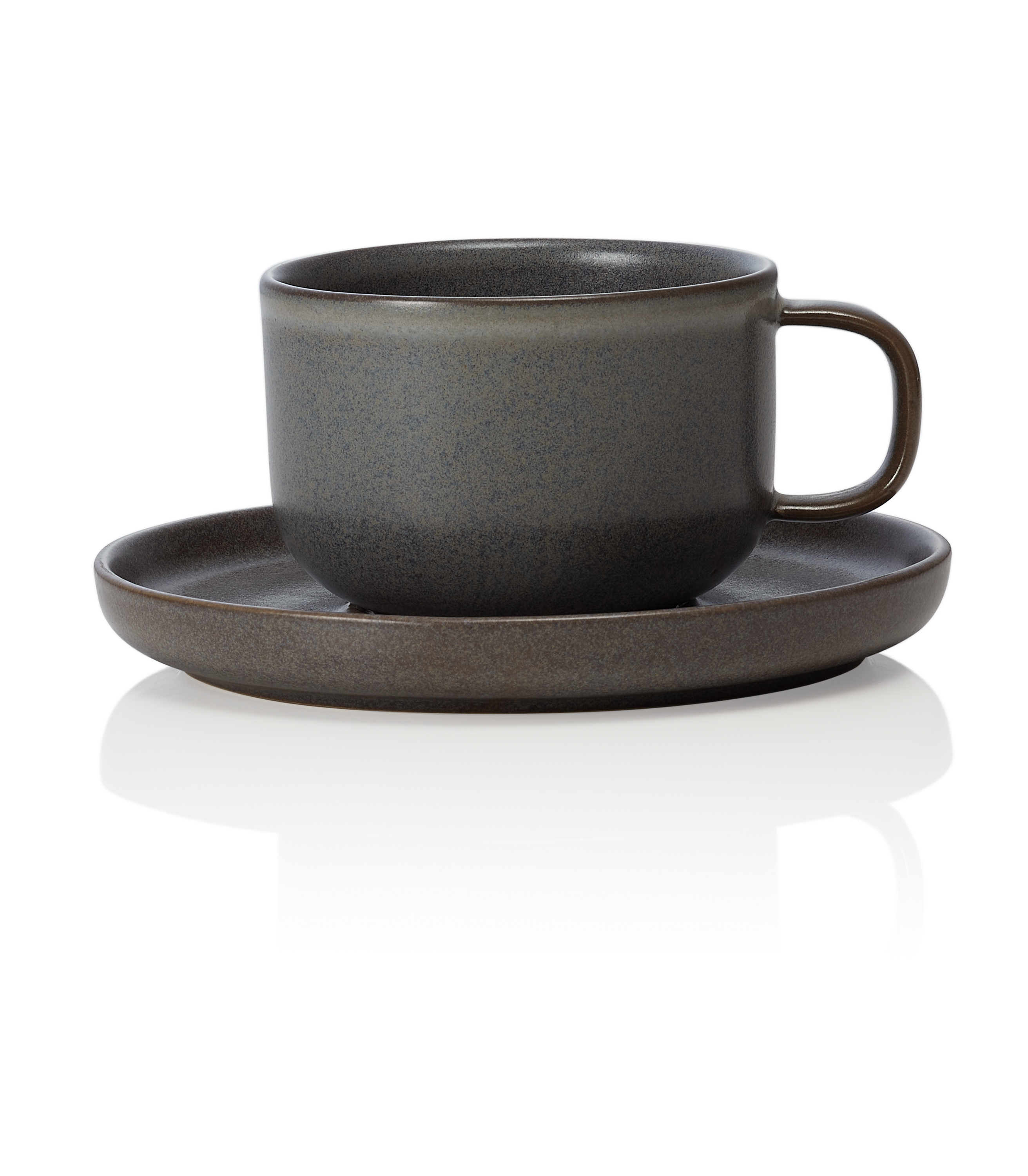 WAS Germany 6x Ober- und Untertasse, Steinzeug, Stone Grey, Serie: ROCKZZERO, Inhalt: 220ml (452205027)