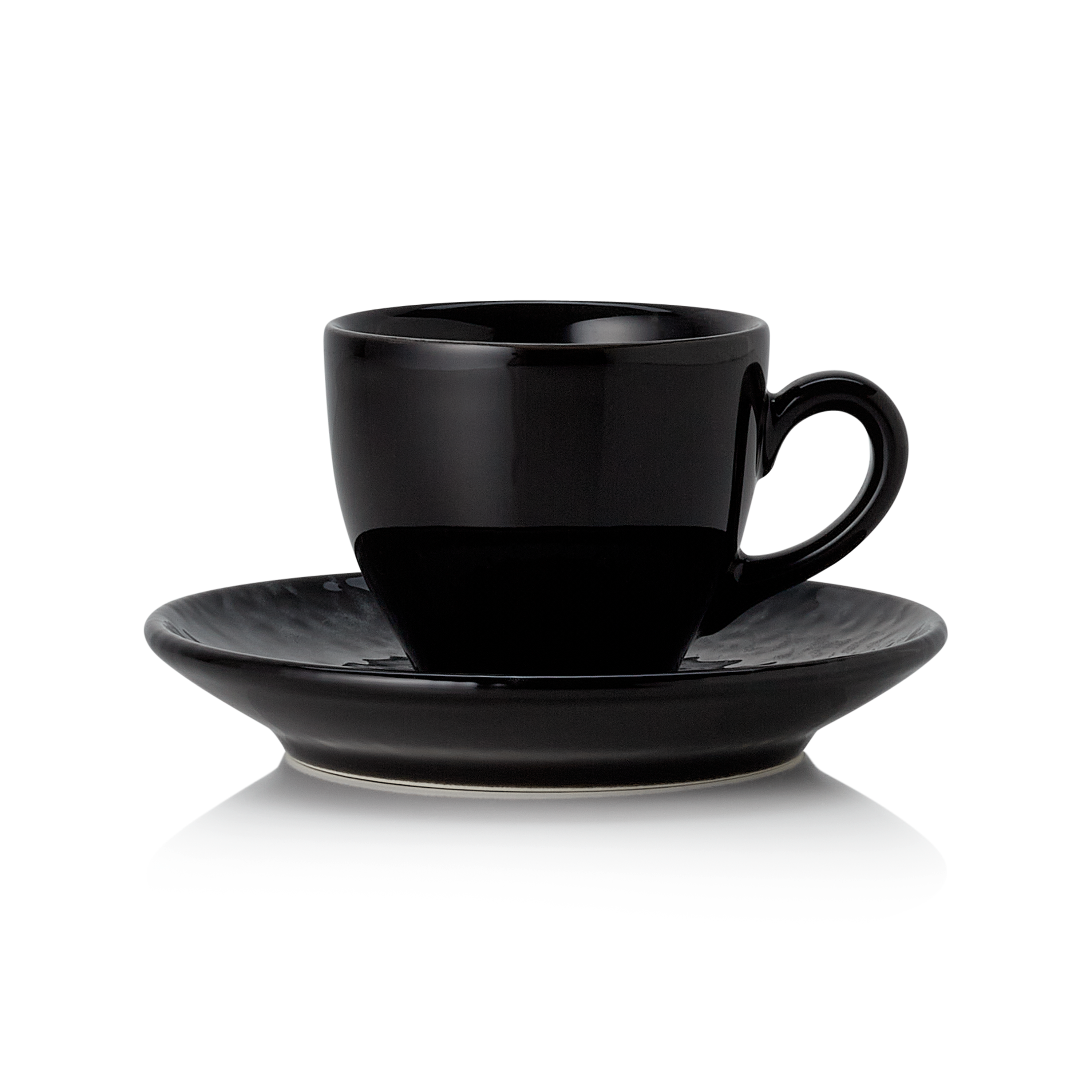 WAS Germany 6x Espresso- und Untertasse, Porzellan, Schwarz, Serie: VIDA, Inhalt: 90ml (4880909)
