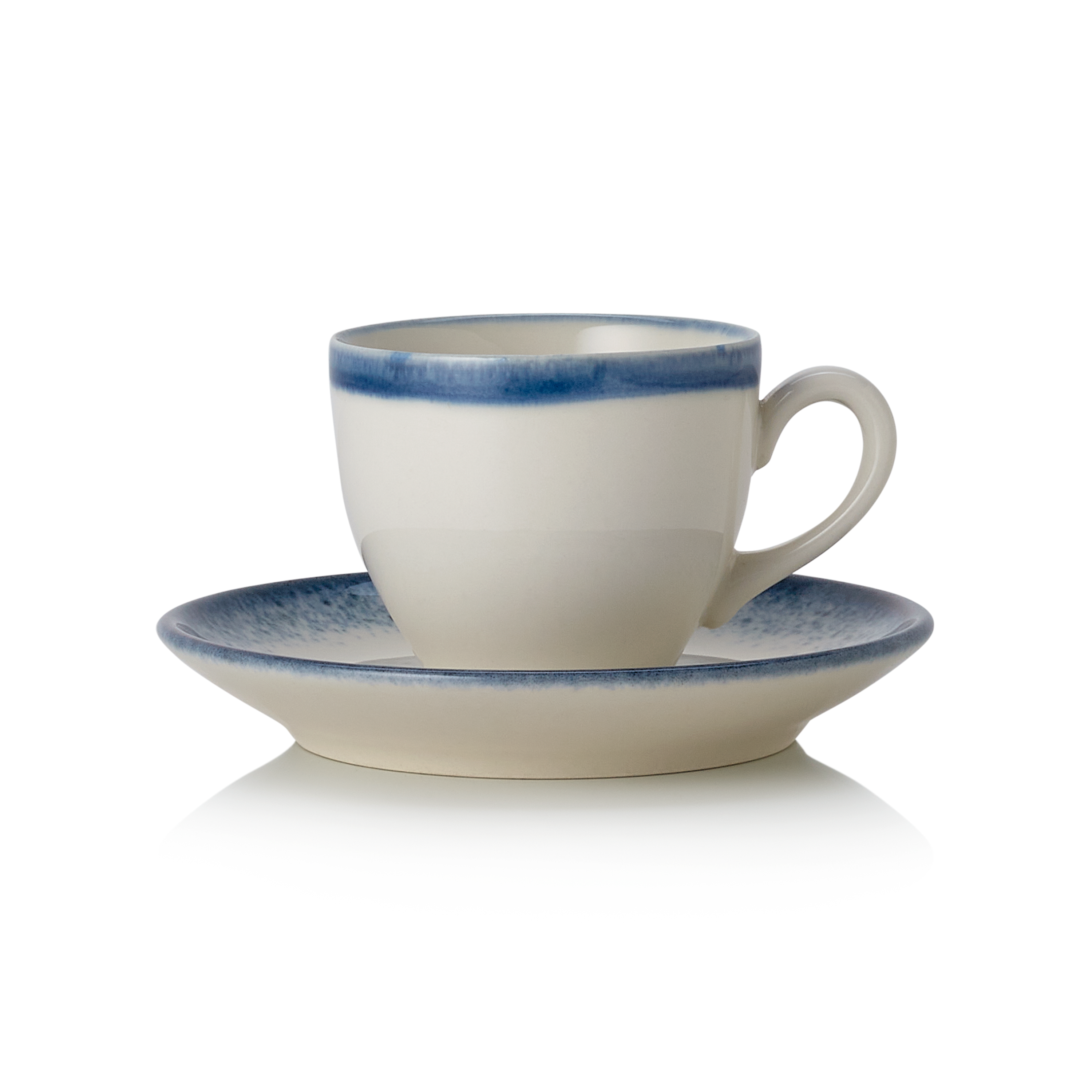 WAS Germany 6x Espresso Ober- und Untertasse, Porzellan, Marina, Serie: VIDA MARINA, Inhalt: 90ml (4882909)