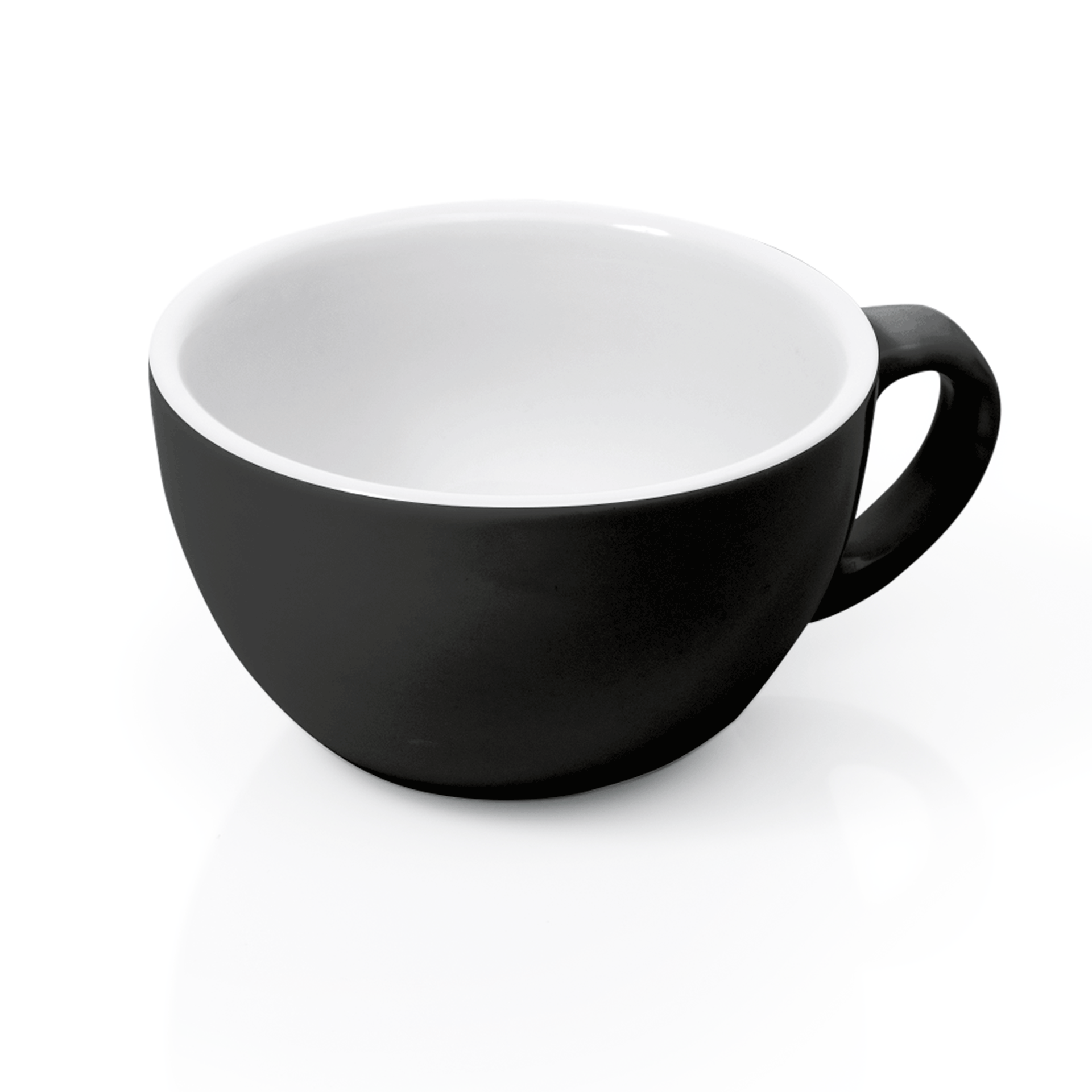 WAS Germany 6x Cappuccino Tasse, Porzellan, Schwarz, Serie: Italia, Inhalt: 200ml (4998020)