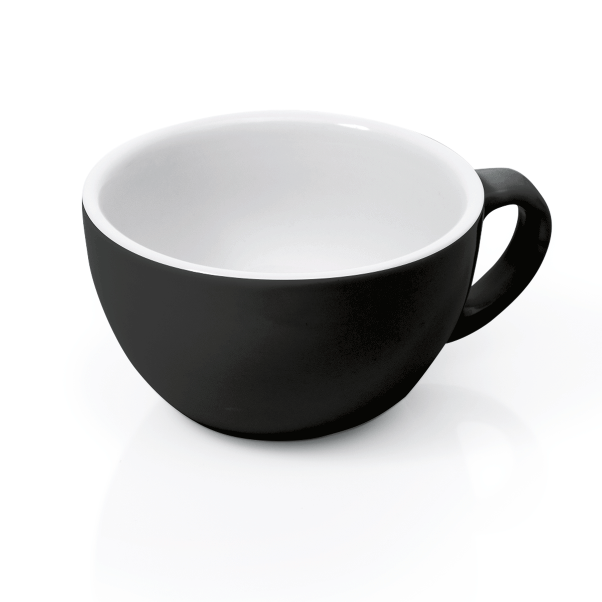 WAS Germany 6x Cappuccino Tasse, Porzellan, Schwarz, Serie: ITALIA BLA