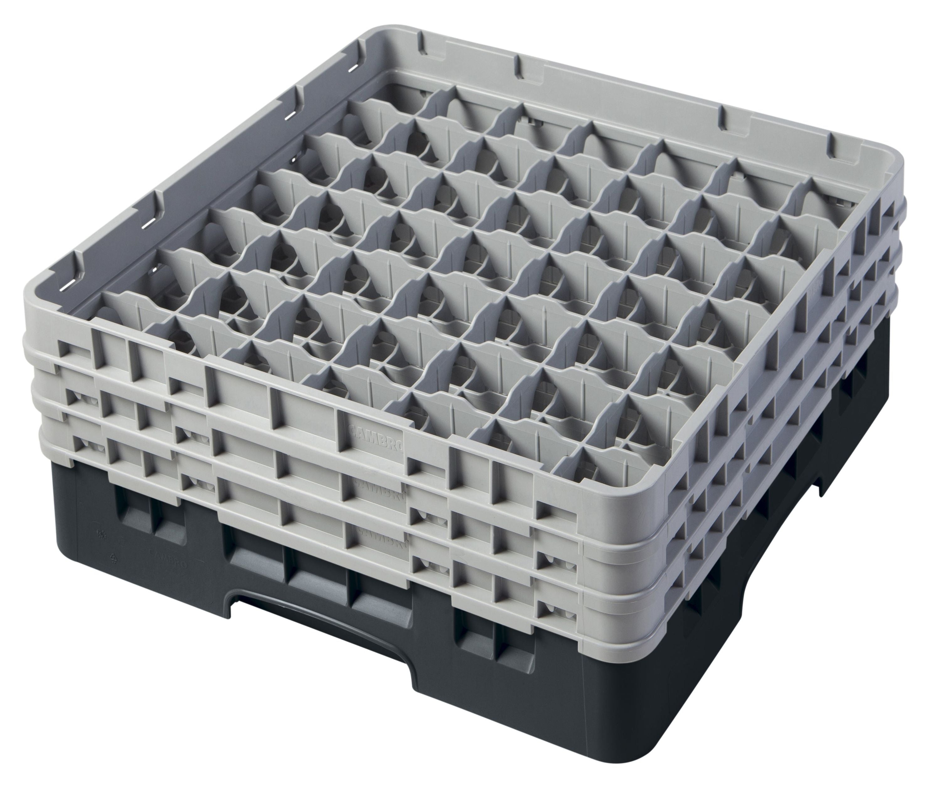 Cambro Camrack® 49-Fächer - Spülkorb mit 3 Extender 500 x 500 x 225 mm, 1 Stück im Karton - 49S638110