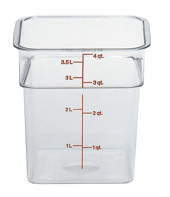 Cambro Camwear® CamSquare® Vorratsbehälter Polycarbonat, Quadratisch 3,8 L, 6 Stück im Karton - 4SFSCW135