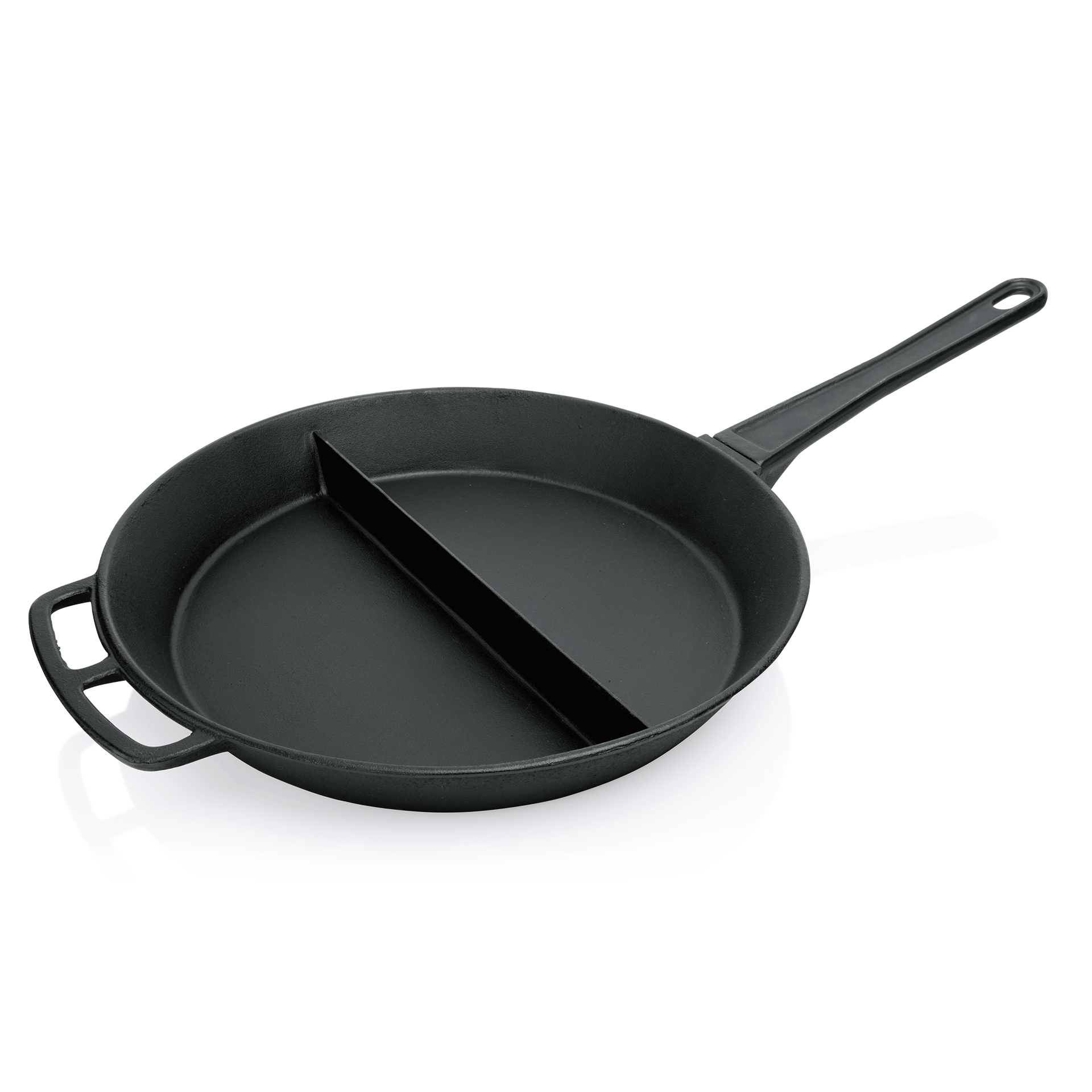 WAS Germany Riesenpfanne (Mit Mittelsteg, abnehmbarer Stielgriff), Gusseisen, Serie: EISENGUSS RIESENPFANNE, Schwarz, Durchmesser: 80cm, Höhe: 12cm (5055803)