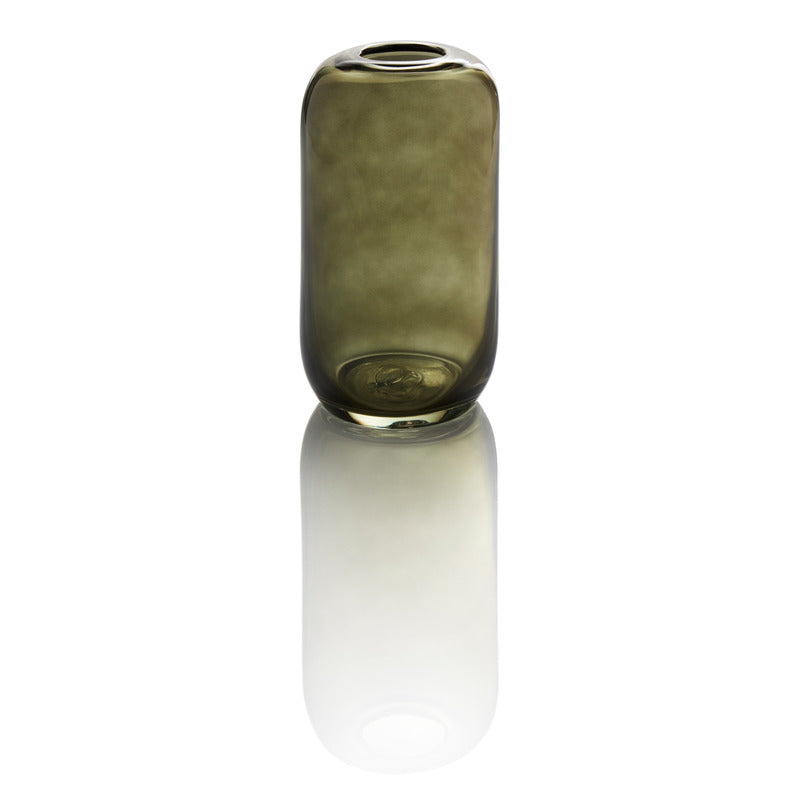WMF Glasvase, Serie: STYLE LIGHTS, Moossgrün, Durchmesser: 14cm, Höhe: 25,5cm