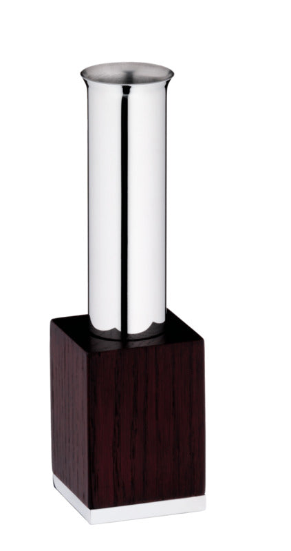 WMF Vase (Klein), Edelstahl und Eiche (Dunkel), Serie: PURE EXCLUSIV, 4,5x4,5x16cm