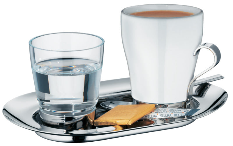 WMF 6x Doppel-Espresso CoffeeCulture (Bestehend aus: 6x Tabletts, 6x Doppel-Espresso-Tassen, 6x Griffe S, 6x Gläser S, 6x Ringe S, 6x Espressolöffel)