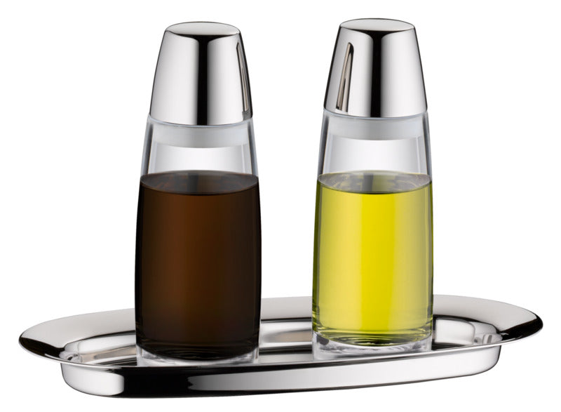 Hepp Essig-/Ölflasche, Glas und Edelstahl, Serie: VISION, Inhalt: 200ml, Durchmesser: 54mm, Höhe: 162mm