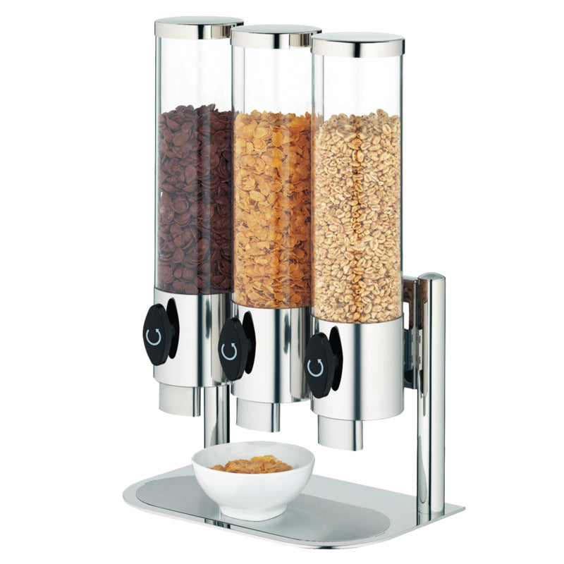 Hepp Müslispender (Gestell + 3 Behältern), Edelstahl und Kunststoff, Serie: EXCELLENT, 390x250x597mm