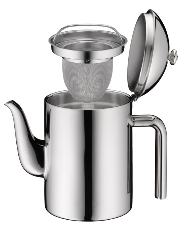 Hepp Teekanne (Doppelwandig) mit Sieb, Edelstahl, Inhalt: 1,2L, Höhe: 202mm