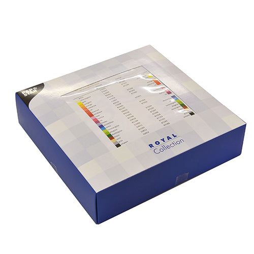 Papstar 1x Musterbox "ROYAL Collection" 220 mm x 220 mm x 60 mm "Servietten uni"