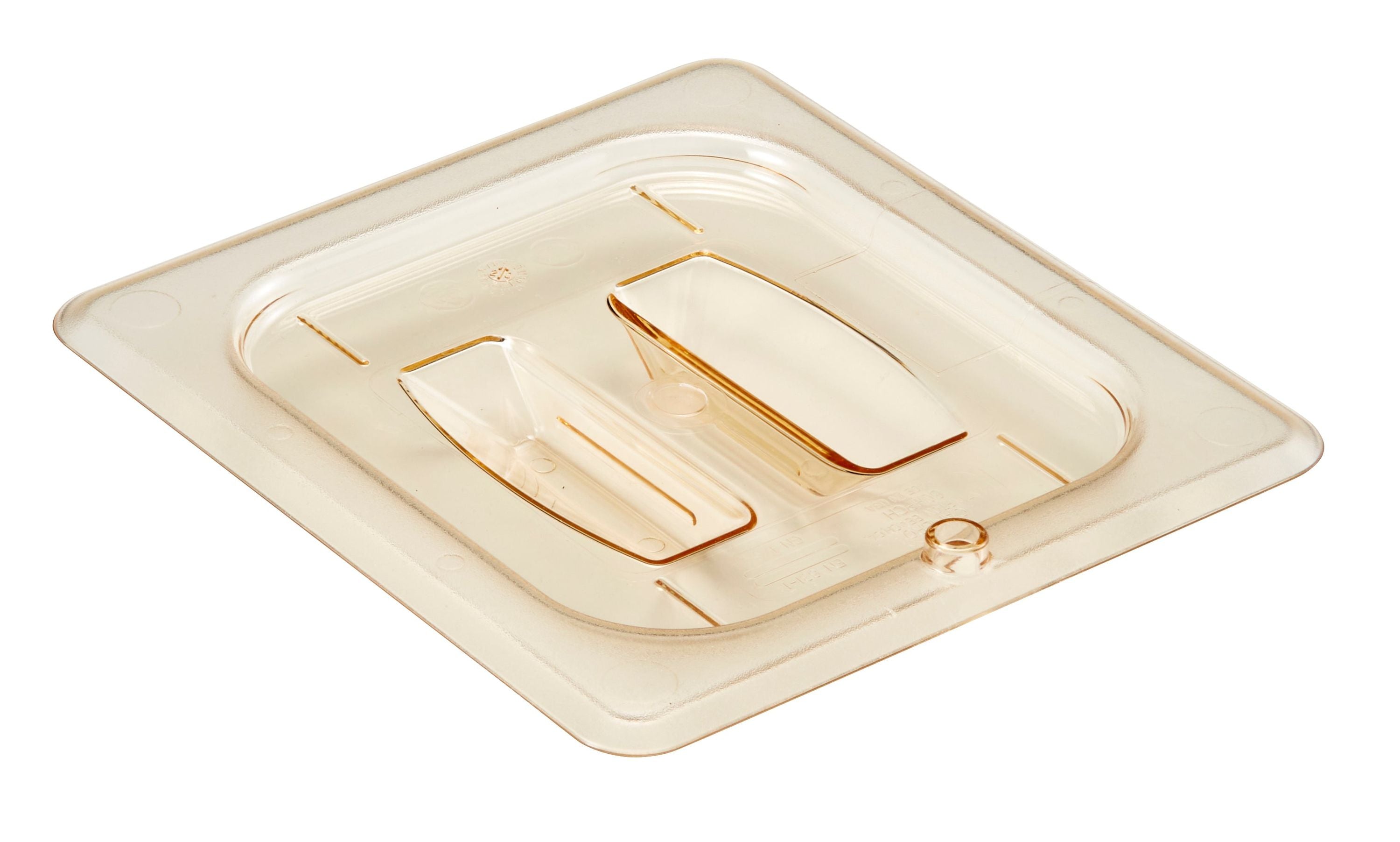 Cambro H-PAN™ Hitzebeständige Gastronorm GN-Behälter Flachdeckel mit Griff GN 1/6, Bernstein, 6 Stück im Karton - 60HPCH150