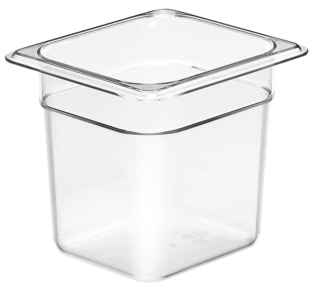 Cambro Camwear® Polycarbonat Gastronorm GN-Behälter GN1/6-150mm, Durchsichtig, 6 Stück im Karton - 66CW135