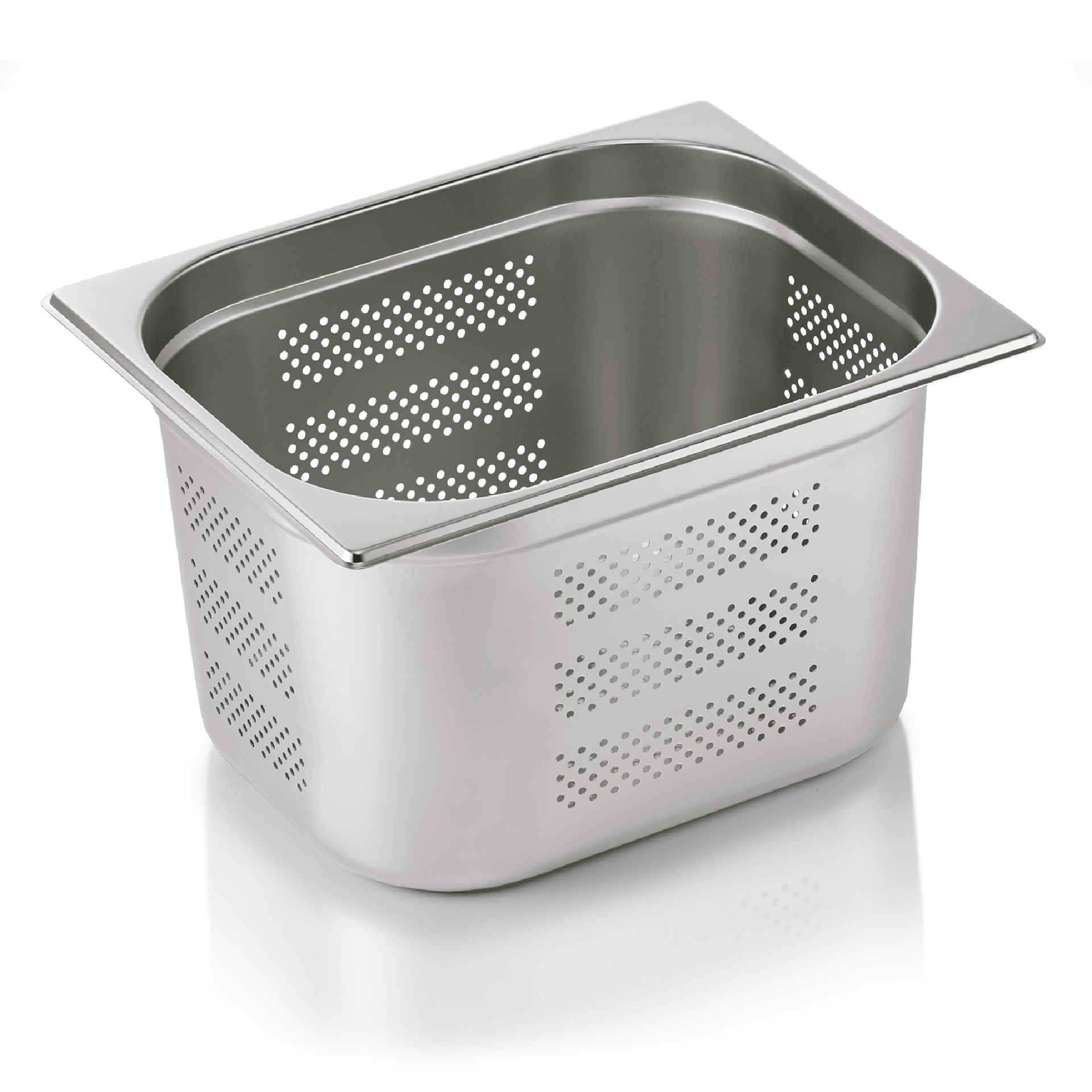 WAS Germany GN Behälter (GN1/2-200mm, mit Boden- und Seitenlochung), Chromnickelstahl, Serie: GN CORE, 32,5x26,5x20cm (7112200)