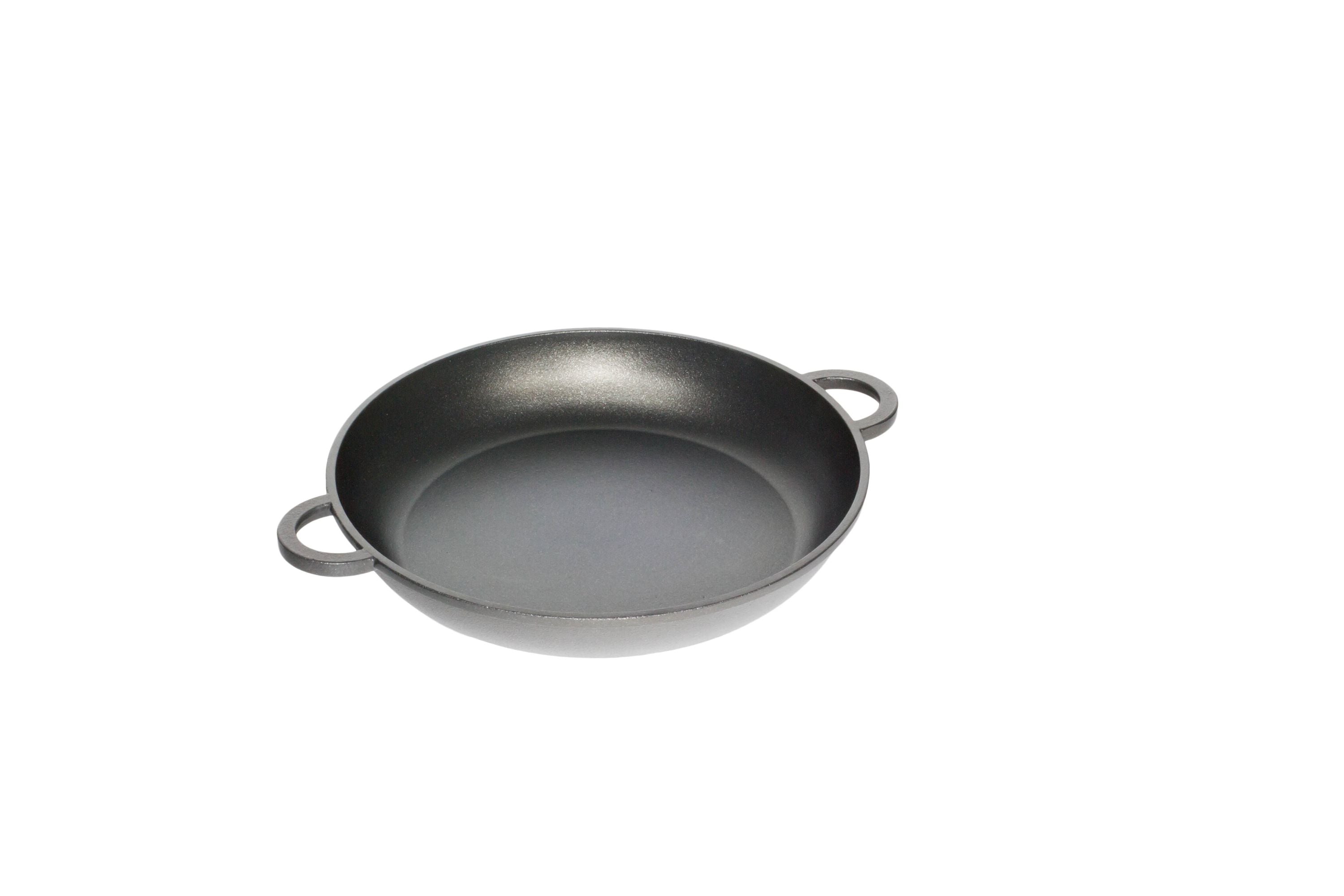 AMT Großraumpfanne (Mit angegossenem Griff), Aluminiumguss, Schwarz, Durchmesser: 38cm, Höhe: 8cm