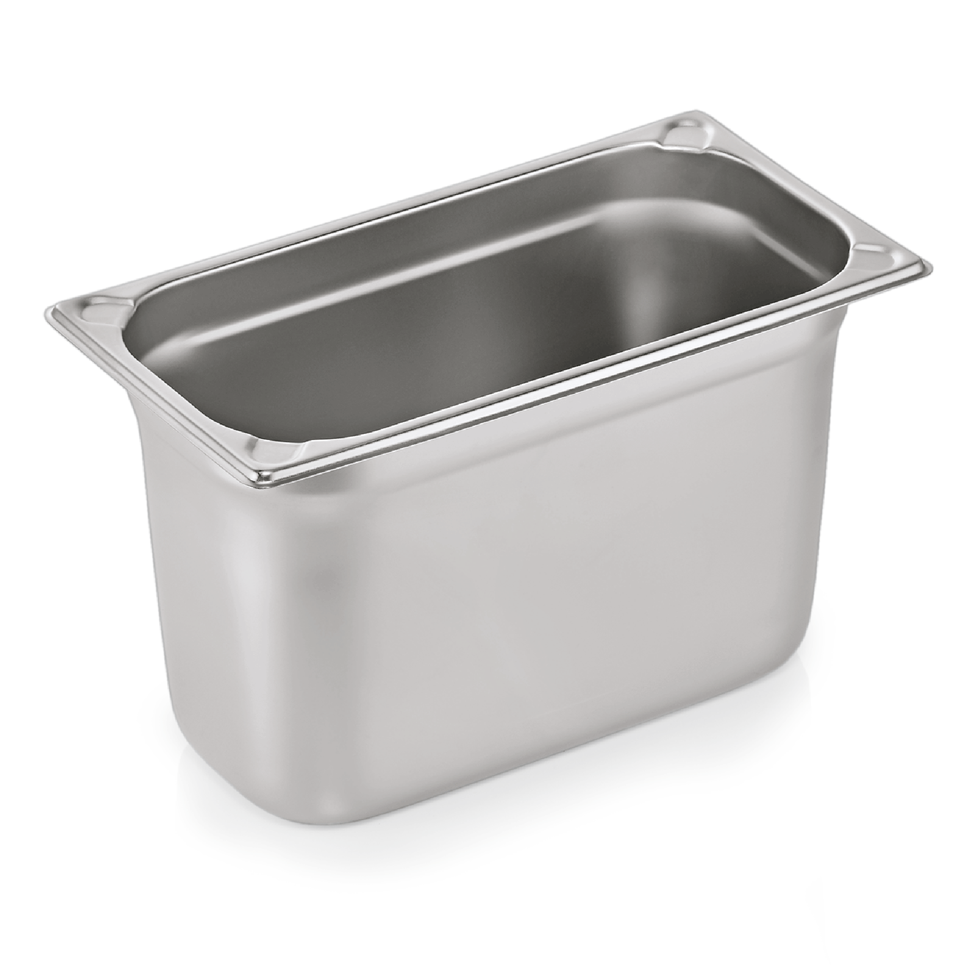 WAS Germany GN Behälter (GN1/3-200mm, mit U-Ecken), Chromnickelstahl, Serie: GN CORE, 32,5x17,6x20cm (7613200)