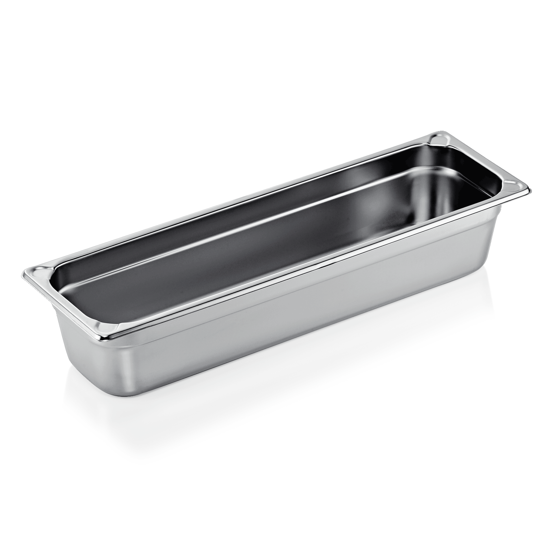 WAS Germany GN Behälter 2/4 mit U-Ecken, Serie:GN CORE, Chromnickelstahl, Höhe:100 mm, 5,6 Liter (7624100)