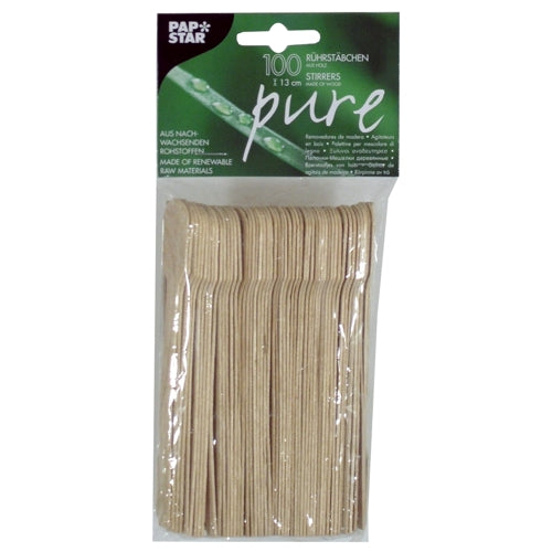 Papstar 2.000x Rührstäbchen, Holz, Natur, Serie: Pure, Länge: 13cm