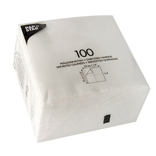 Papstar 4.800 Servietten, 1-lagig 1/4-Falz 33 cm x 33 cm weiss