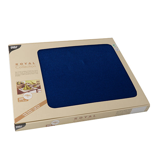 Papstar 6x 100 Tischsets, Tissue "ROYAL Collection" 30 cm x 40 cm dunkelblau