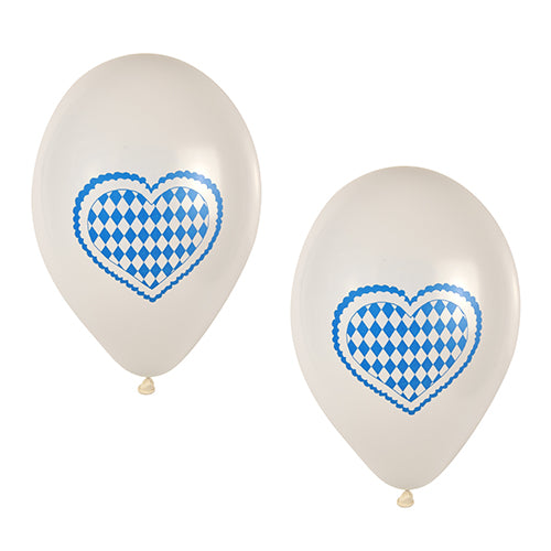 Papstar 240x Luftballons "Bayrisch Blau", Naturkautschuk, Weiß und Blau, Durchmesser: 25cm