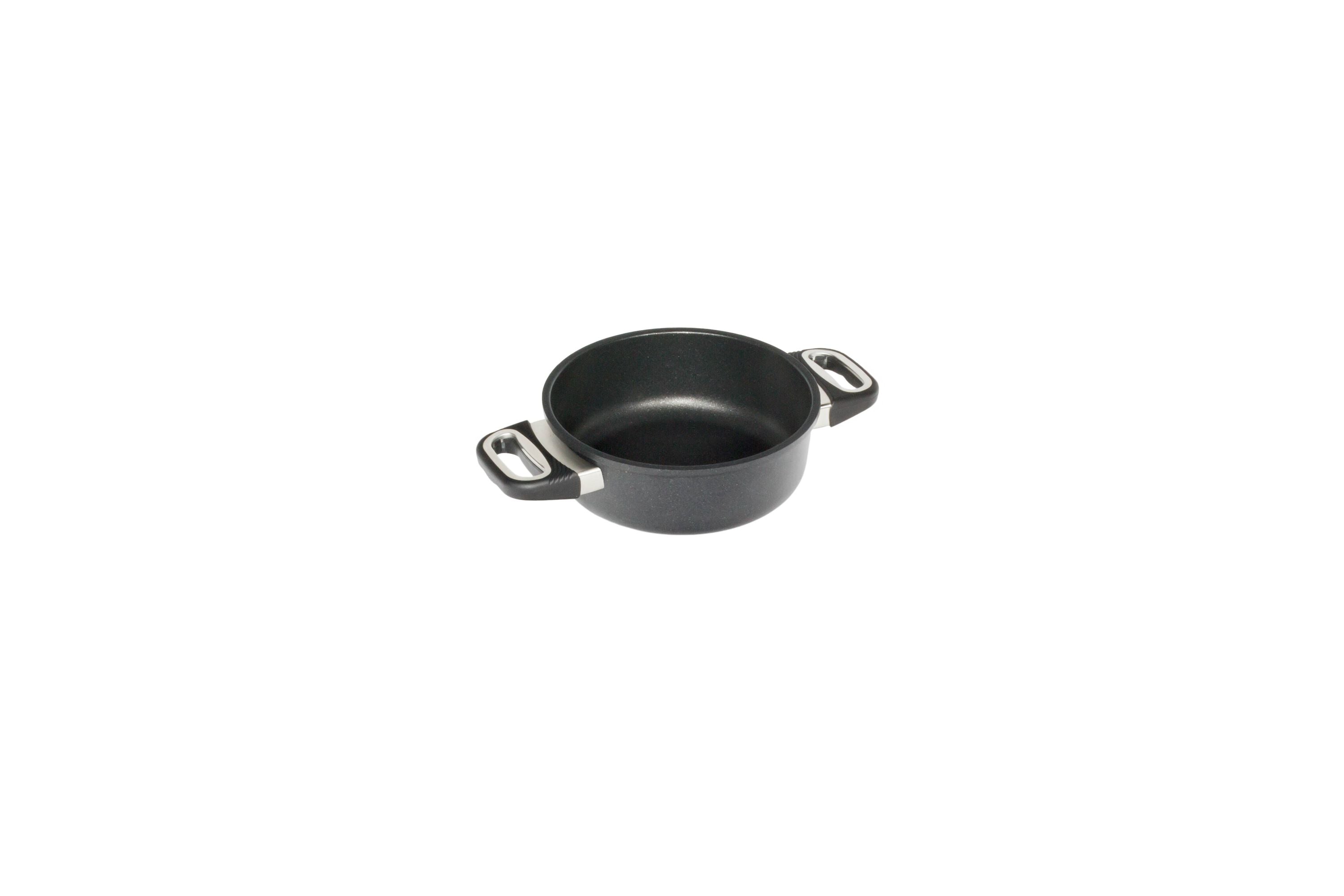 AMT Schmortopf (Mit Seitengriffen), Aluminiumguss, Schwarz, Inhalt: 1,8-5,5L, Durchmesser: 20-32cm, Höhe: 8cm