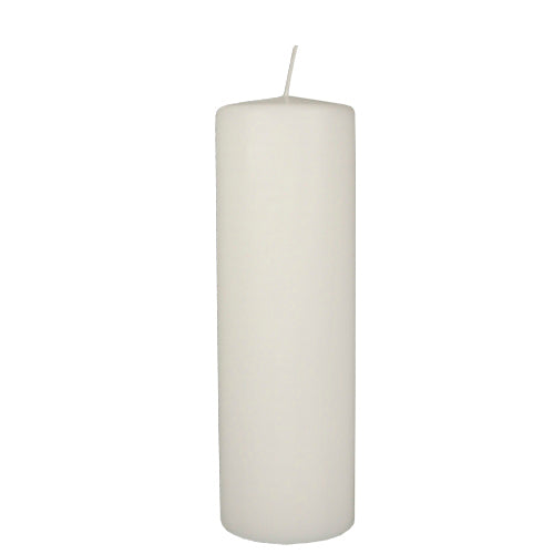 Papstar 6x Stumpenkerze Ø 80 mm · 250 mm weiss mit Flachkopf