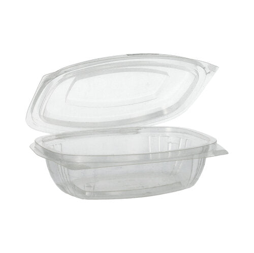 Papstar 6x 50 Feinkost- und Salatschalen mit Klappdeckeln, PLA "pure" 375 ml 4,8 cm x 16,1 cm x 13,2 cm glasklar