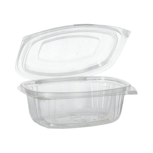 Papstar 6x 50 Feinkost- und Salatschalen mit Klappdeckeln, PLA "pure" 500 ml 6,4 cm x 16,1 cm x 13,2 cm glasklar