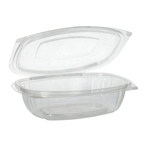 Papstar 4x 50 Feinkost- und Salatschalen mit Klappdeckeln, PLA "pure" 750 ml 6,6 cm x 20,5 cm x 16,8 cm glasklar