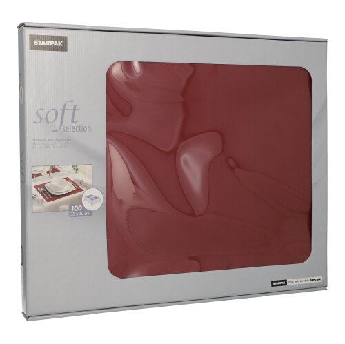 Papstar 600x Tischsets "soft selection", Vlies, Bordeaux, 30x40cm