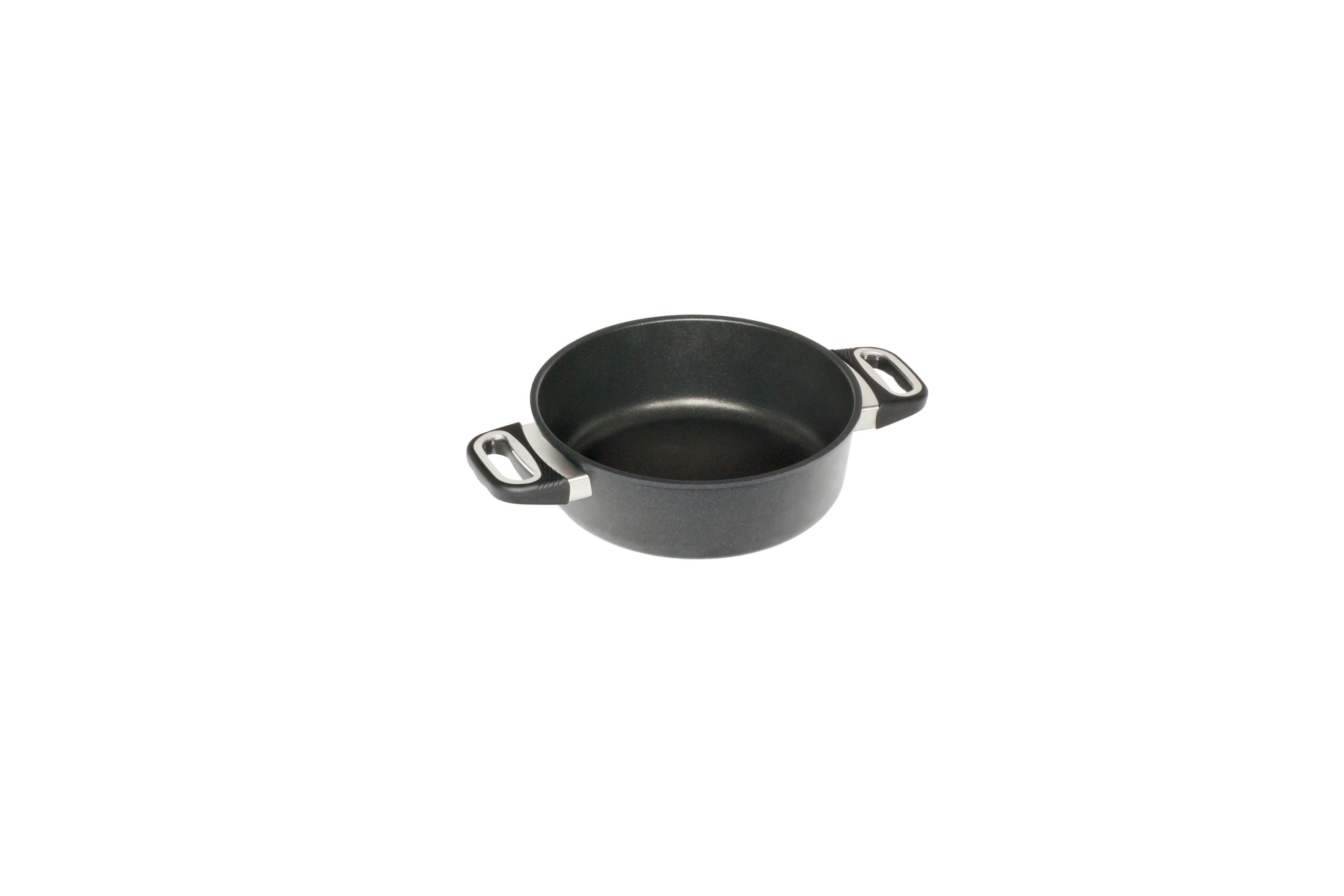 AMT Schmortopf (Mit Seitengriffen), Aluminiumguss, Schwarz, Inhalt: 1,8-5,5L, Durchmesser: 20-32cm, Höhe: 8cm
