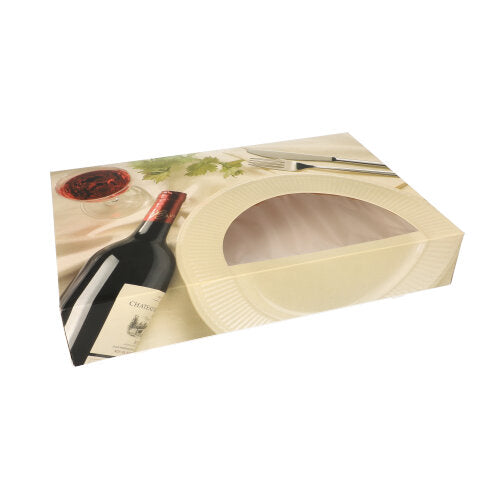 Papstar 16x 5 Transport- und Catering-Kartons 8 cm x 31,5 cm x 46,2 cm "Burgund" mit Sichtfenster, einteilig