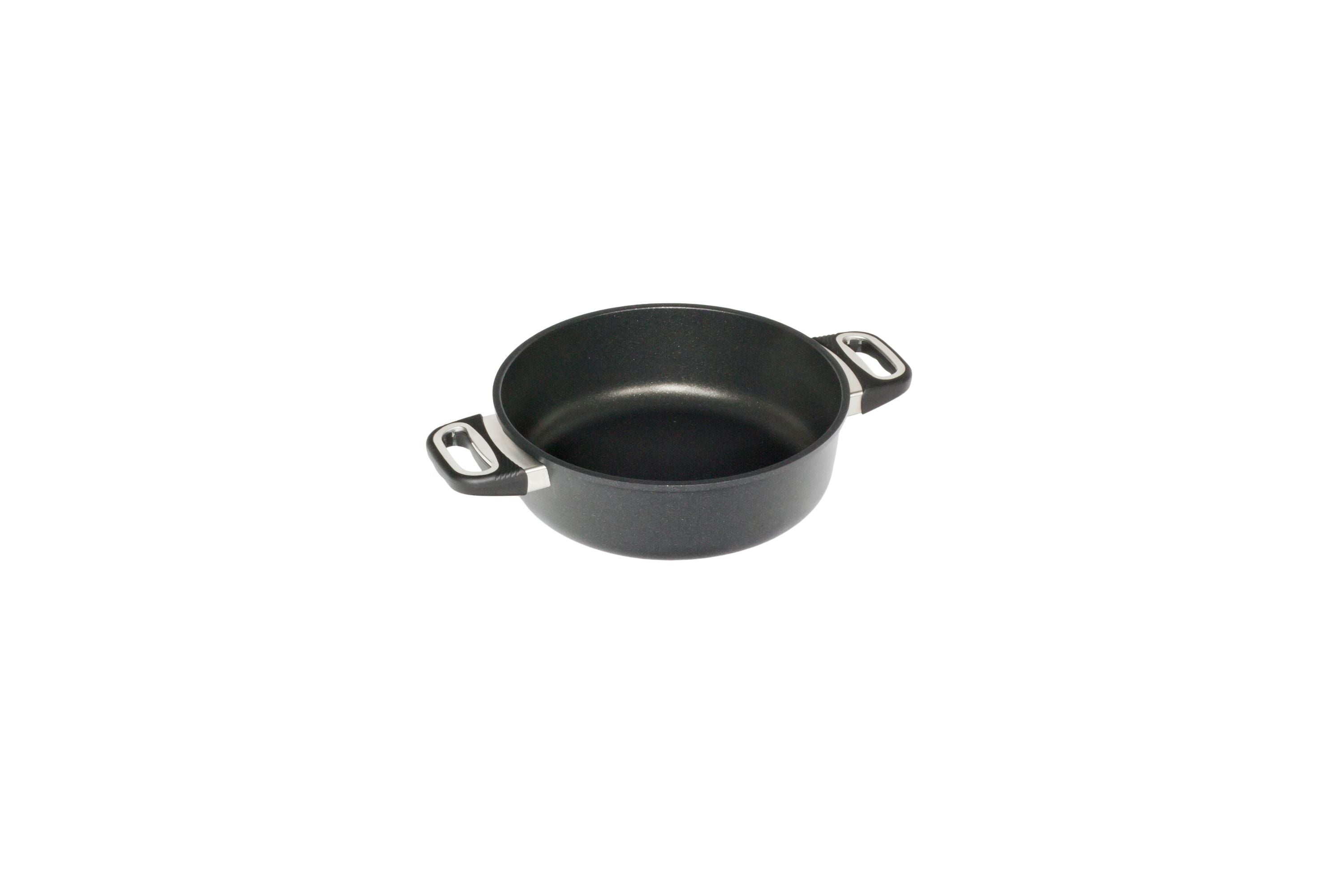 AMT Schmortopf (Mit Seitengriffen), Aluminiumguss, Schwarz, Inhalt: 1,8-5,5L, Durchmesser: 20-32cm, Höhe: 8cm
