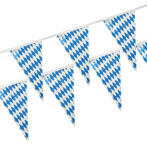 Papstar 5x Wimpelkette, Folie 10 m "Bayrisch Blau" wetterfest