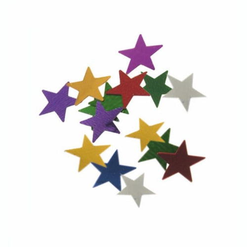 Papstar 20x Deko-Streuschmuck, Folie Ø 1 cm farbig sortiert "Stars" 20 gr.