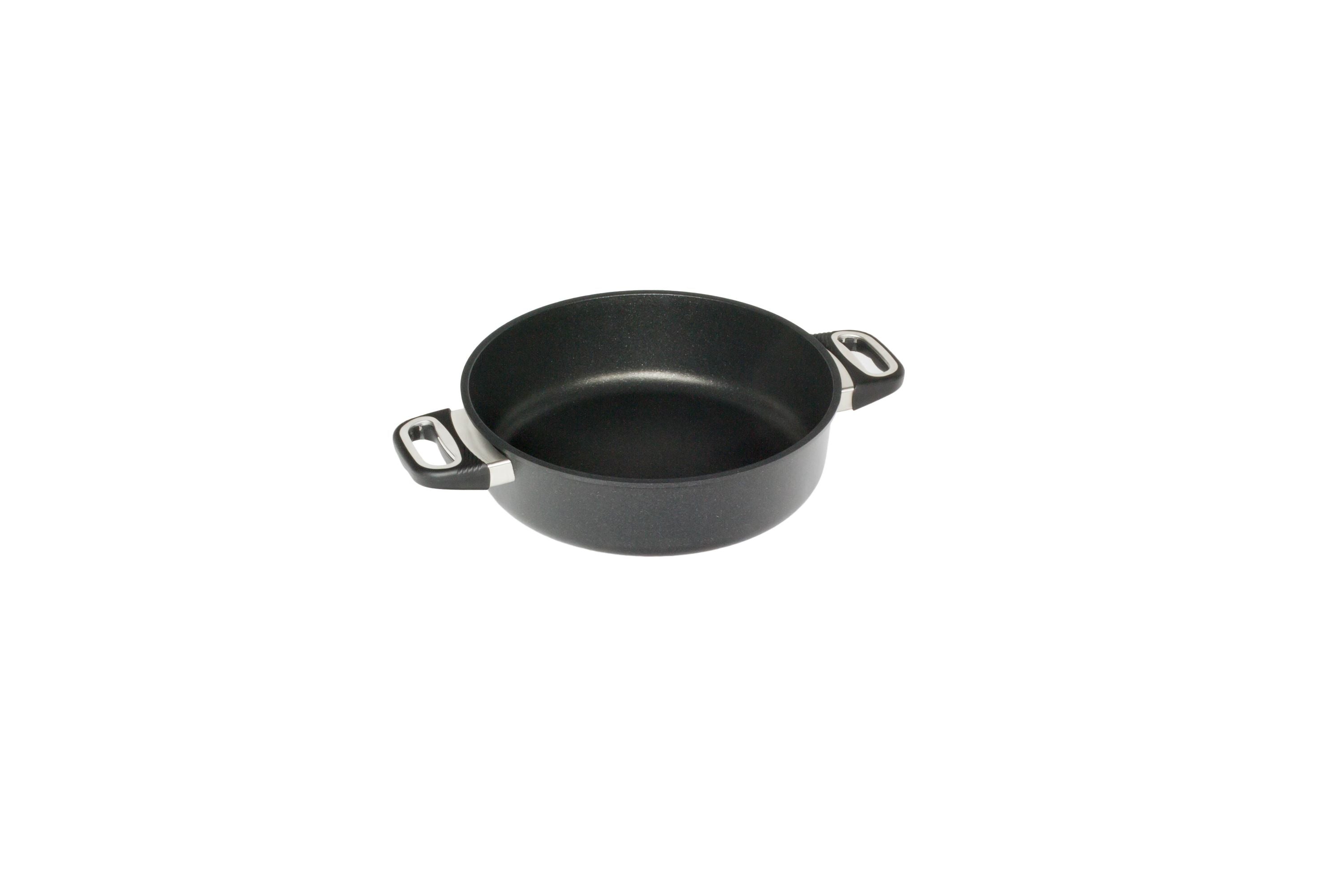 AMT Schmortopf (Mit Seitengriffen), Aluminiumguss, Schwarz, Inhalt: 1,8-5,5L, Durchmesser: 20-32cm, Höhe: 8cm