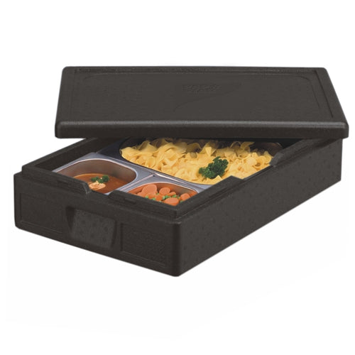 Papstar 6x Isolier-Transportbehälter, EPP 60 cm x 40 cm x 18 cm schwarz "Gastro-Norm 1/1"