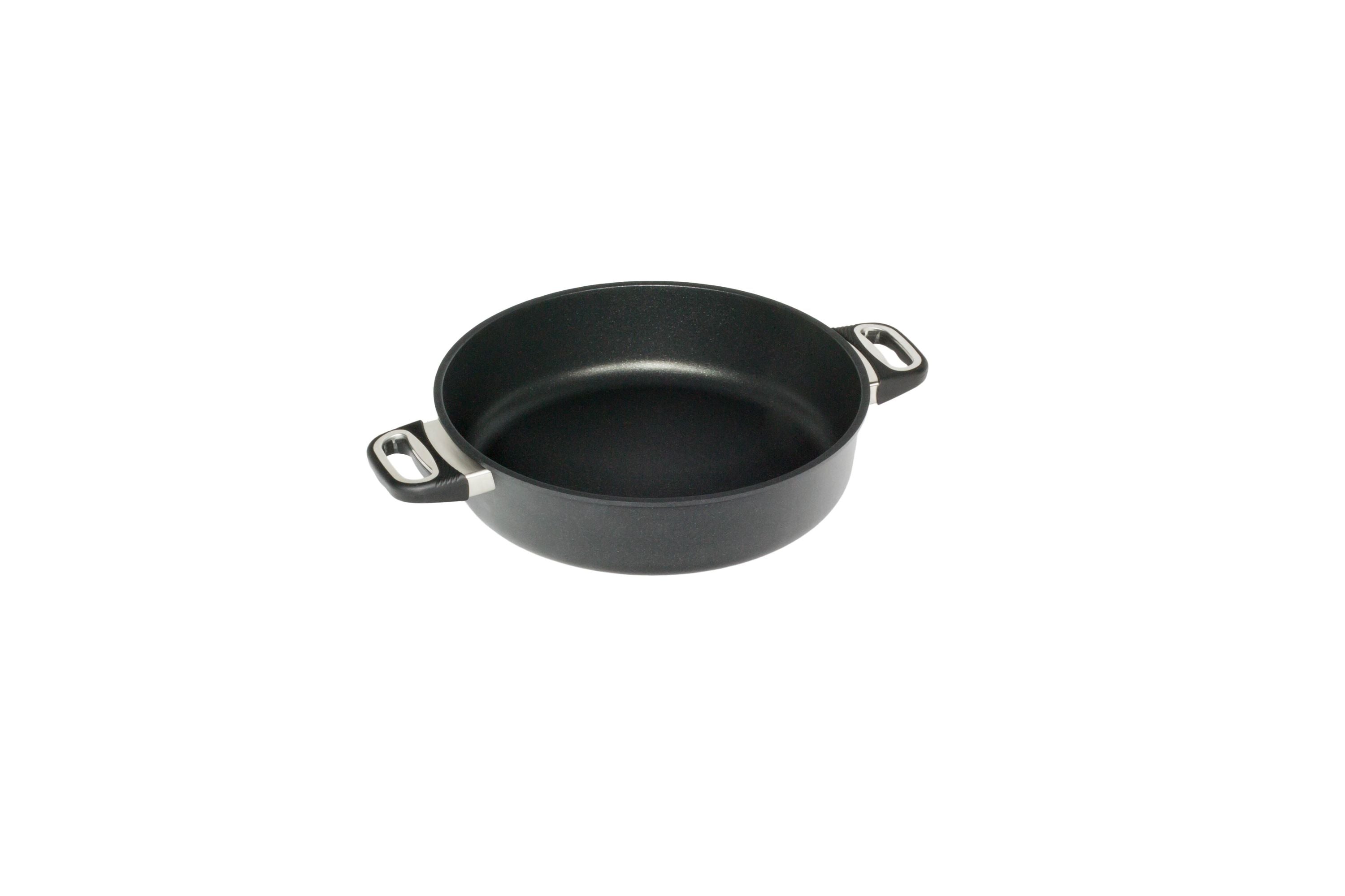 AMT Schmortopf (Mit Seitengriffen), Aluminiumguss, Schwarz, Inhalt: 1,8-5,5L, Durchmesser: 20-32cm, Höhe: 8cm