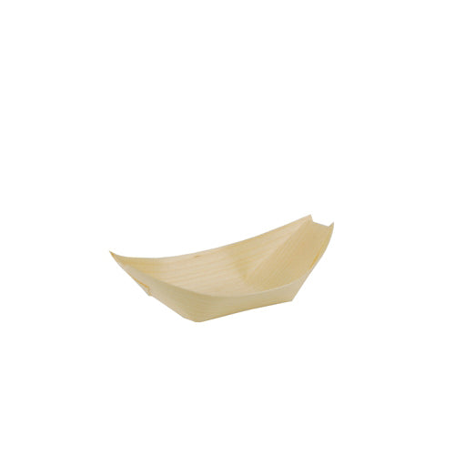 Papstar 500 Fingerfood - Schalen, Schiffchen, Holz, Serie: Pure, 14cm x 8,2cm