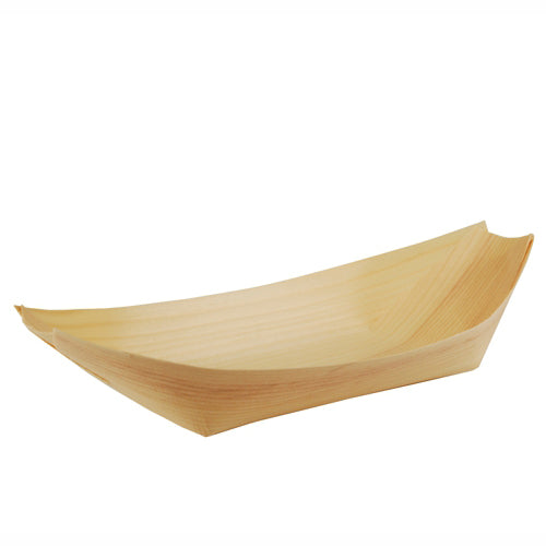 Papstar 500 Fingerfood - Schalen, Schiffchen, Holz, Serie: Pure, 25cm x 10cm