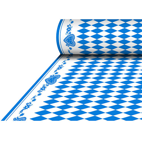 Papstar 4x Tischdecke, stoffähnlich, Airlaid 25 m x 1,18 m "Bayrisch Blau"