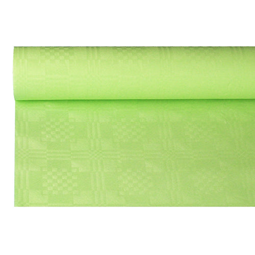 Papstar 6x Papiertischtuch mit Damastprägung 8 m x 1,2 m limonengrün