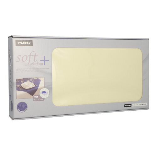 Papstar 5x 20 Mitteldecken, stoffähnlich, Vlies "soft selection plus" 80 cm x 80 cm champagner