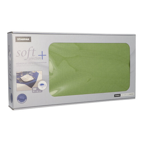 Papstar 5x 20 Mitteldecken, stoffähnlich, Vlies "soft selection plus" 80 cm x 80 cm olivgrün