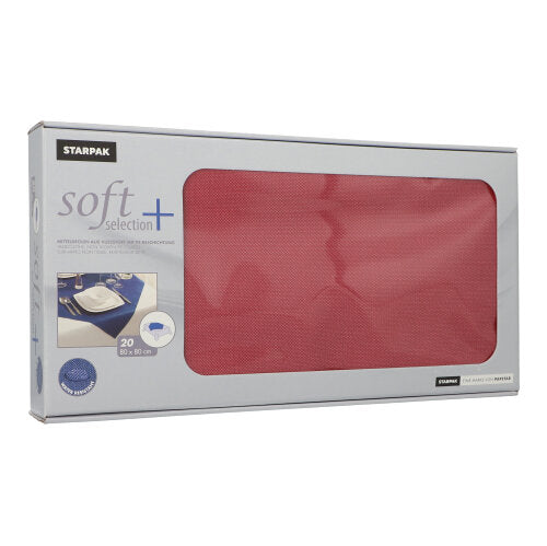 Papstar 5x 20 Mitteldecken, stoffähnlich, Vlies "soft selection plus" 80 cm x 80 cm bordeaux