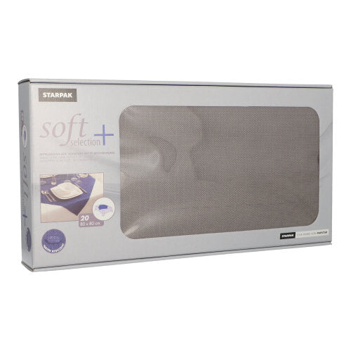 Papstar 5x 20 Mitteldecken, stoffähnlich, Vlies "soft selection plus" 80 cm x 80 cm grau