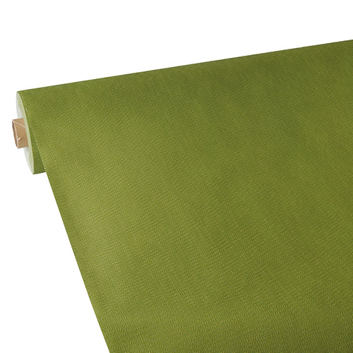 Papstar 2x Tischdecke, stoffähnlich, Vlies "soft selection plus" 25 m x 1,18 m olivgrün