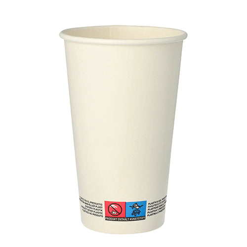 Papstar 20x 50 Trinkbecher, Pappe "To Go" 0,4 l Ø 9 cm · 13,9 cm weiss